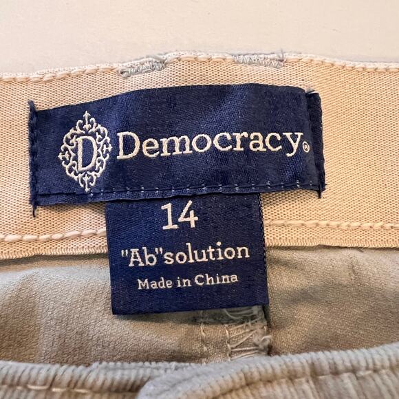 Democracy Pants Womens Size 14 Light Sage Green Corduroy Ab Solution Fall Wear - Picture 2 of 15